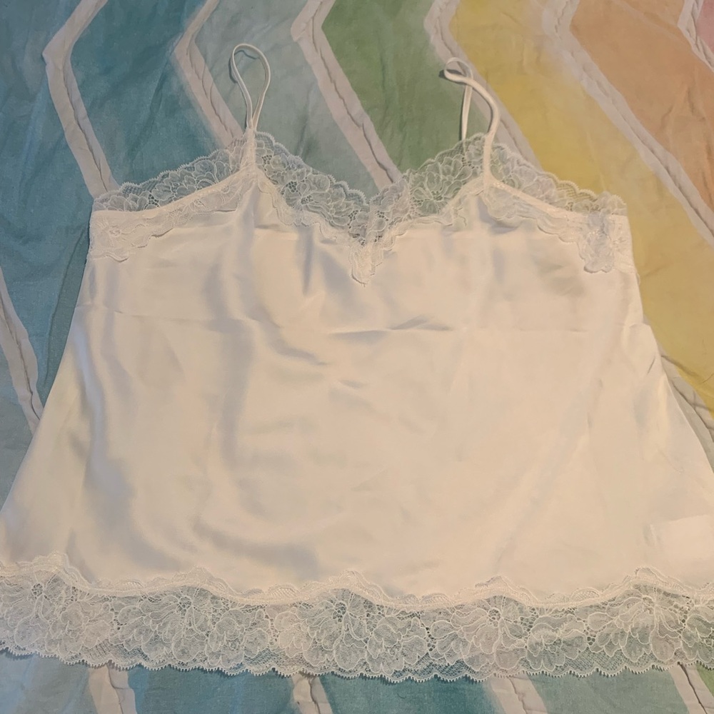 Express Ivory Cami with Lace Detail